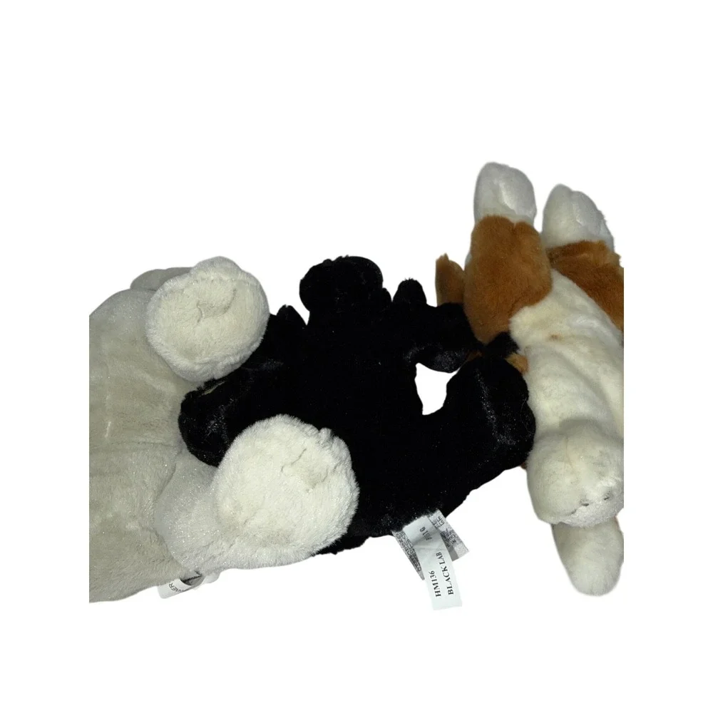 Ganz Webkinz Dog Plush Lot of 4 Chocolate Black Yellow Lab Beagle Stuffed Animal